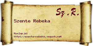 Szente Rebeka névjegykártya